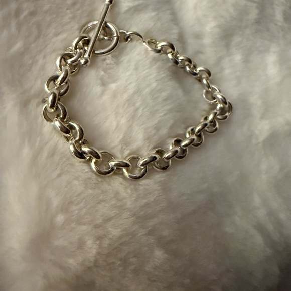 “OTC Signed” 925 Italy Marked Rolo Toggle Bracelet “ - Picture 6 of 17